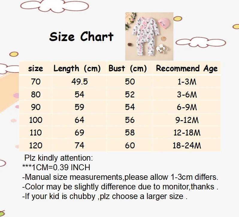 0-18 Months Newborn Baby Girl Romper Clothes Long Sleeve Flower Bodysuit Costume Lovely Baby Spring Jumpsuit Outfit with Hat
