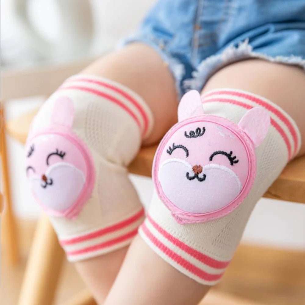 1 Pair Baby Knee Pads Leg Grid Warmer Safety Bear Girl Boy Kids Animals Accessories Crawling Gaiter Toddlers Protector Infant