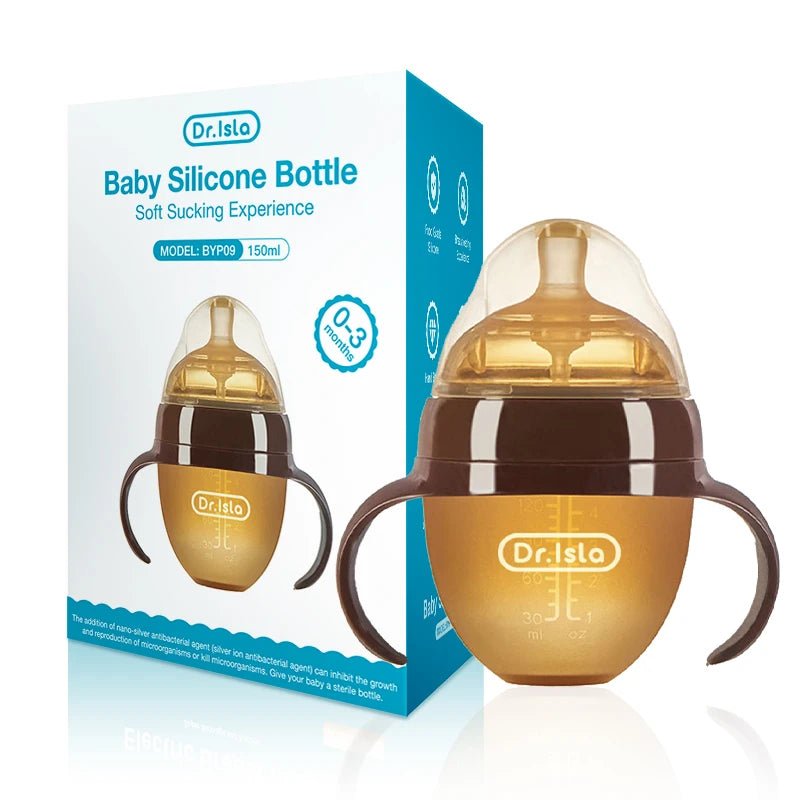 150ML/250ML Portable Baby Bottle Slicone Feeding Bottle With Handle Baby drop - resistant Bottles Newborn Bottle BPA Free - Baby Store