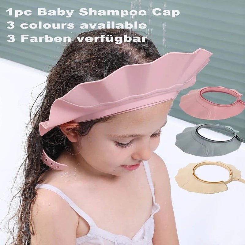 1pc Baby Adjustable Shower Cap Ear Protection Safe Shampoo Bathing Soft Hat Tpe Material Reusable Multi - Functional Sun Hat - Baby Store