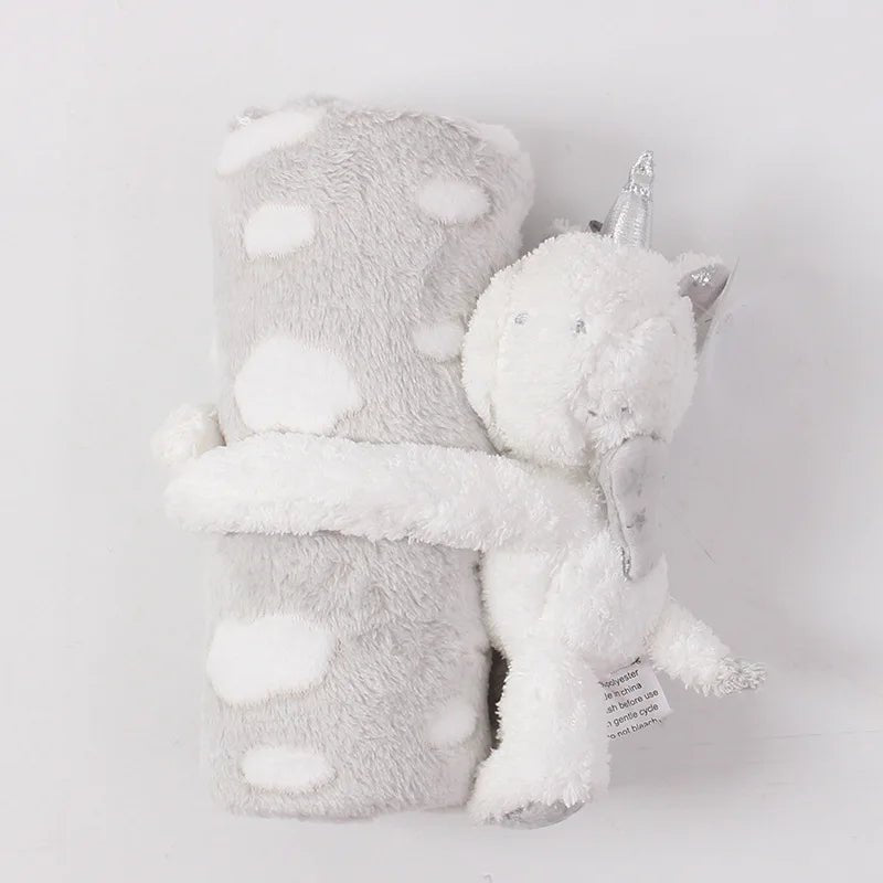 2 Piece Plush 30 X 30 Baby Security Sleep Blanket 6 Style Stuffed Animal Set Pink Bunny Newborn Baby Gift - Baby Store