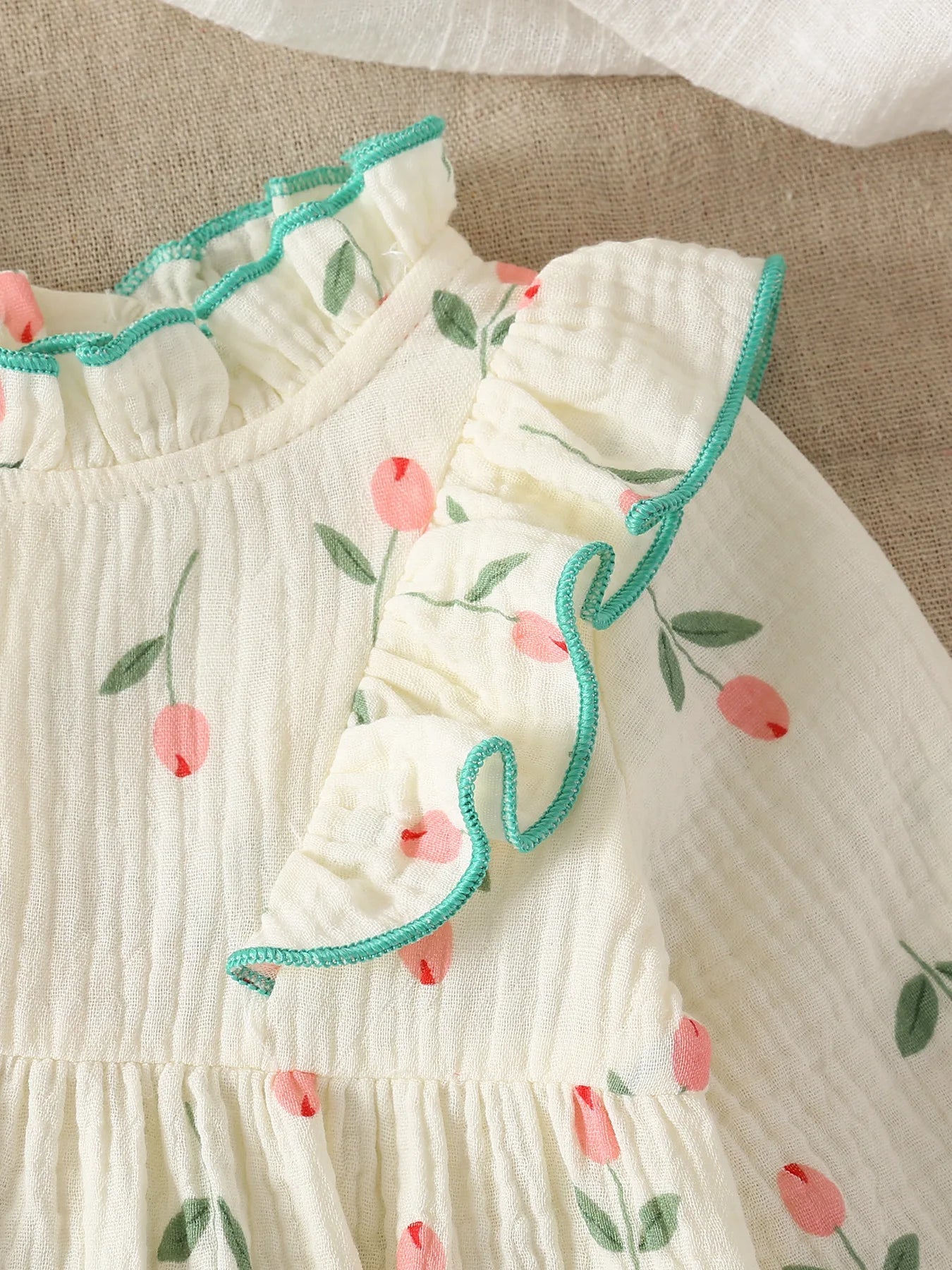 2025 Autumn New Baby Girls Clothes Tulip Print Infant Bodysuits &One Piece Infant Rufflle Outfit