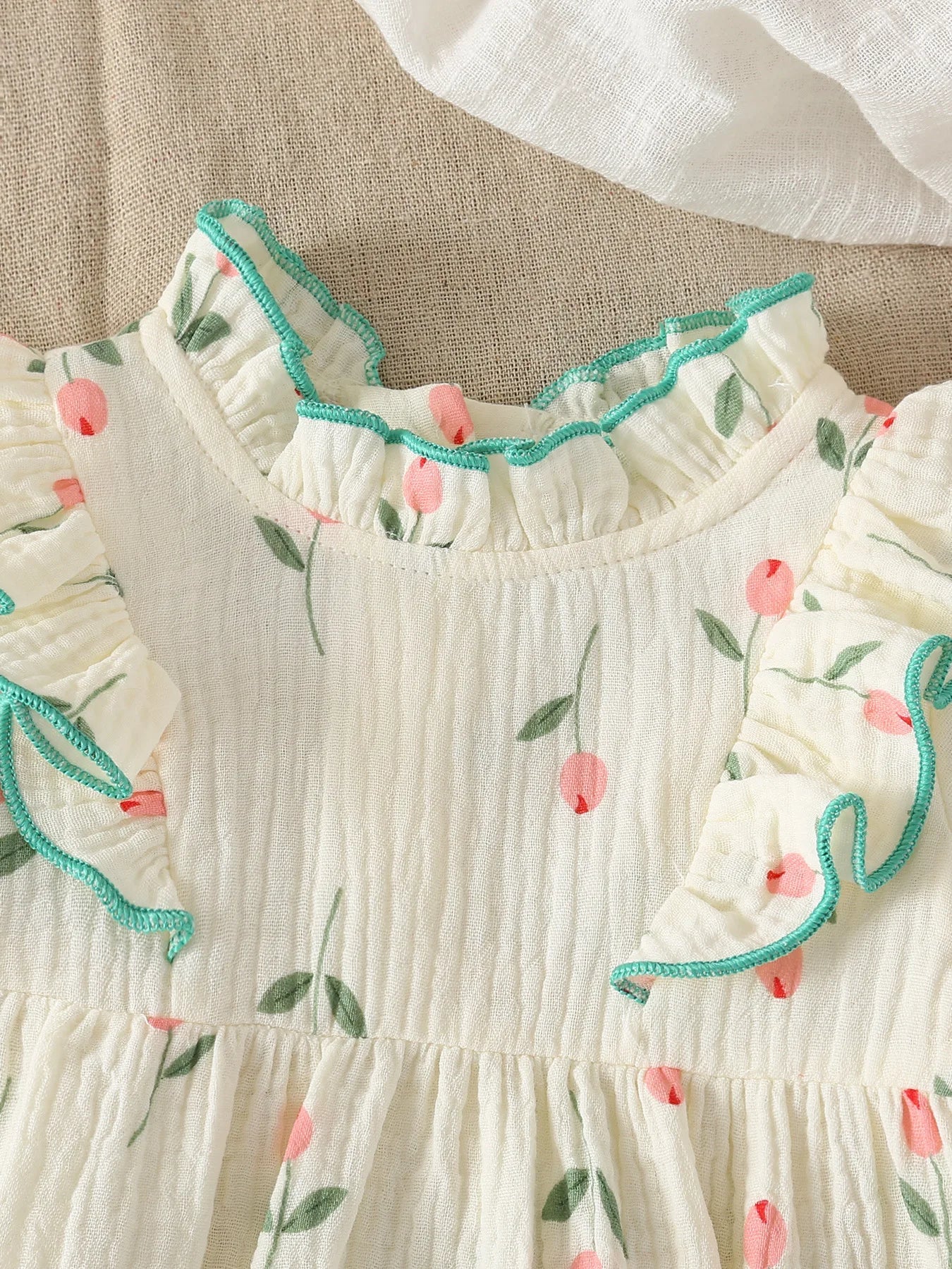 2025 Autumn New Baby Girls Clothes Tulip Print Infant Bodysuits &One Piece Infant Rufflle Outfit