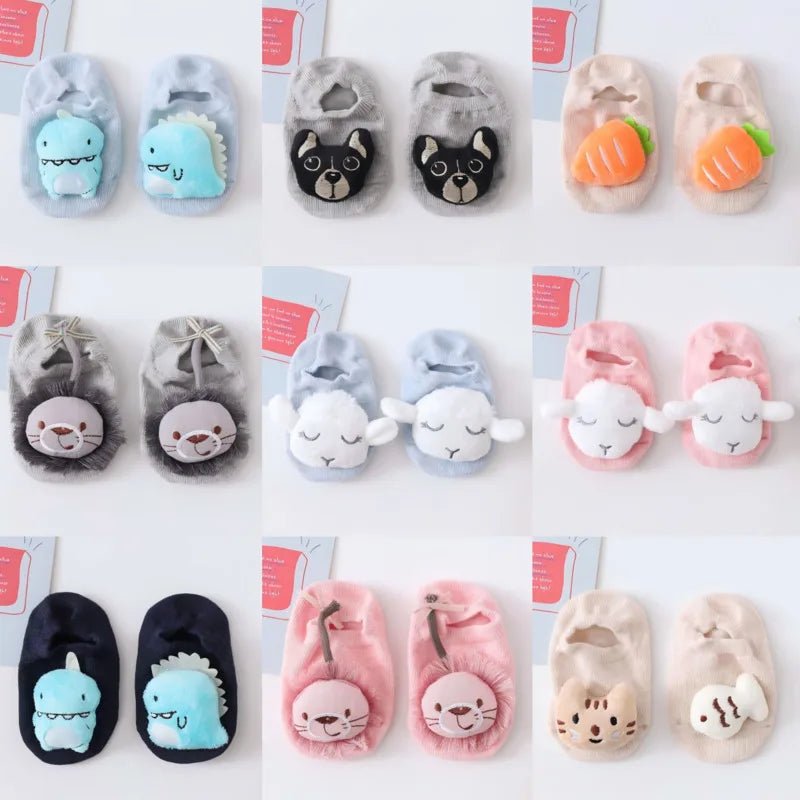 36 Color Baby Sock Boy Girl Floor Kids Infant Anti Skid Toddler Slipper Non Slip Animal Sheep Dinosaur Lion Children Newborn - Baby Store