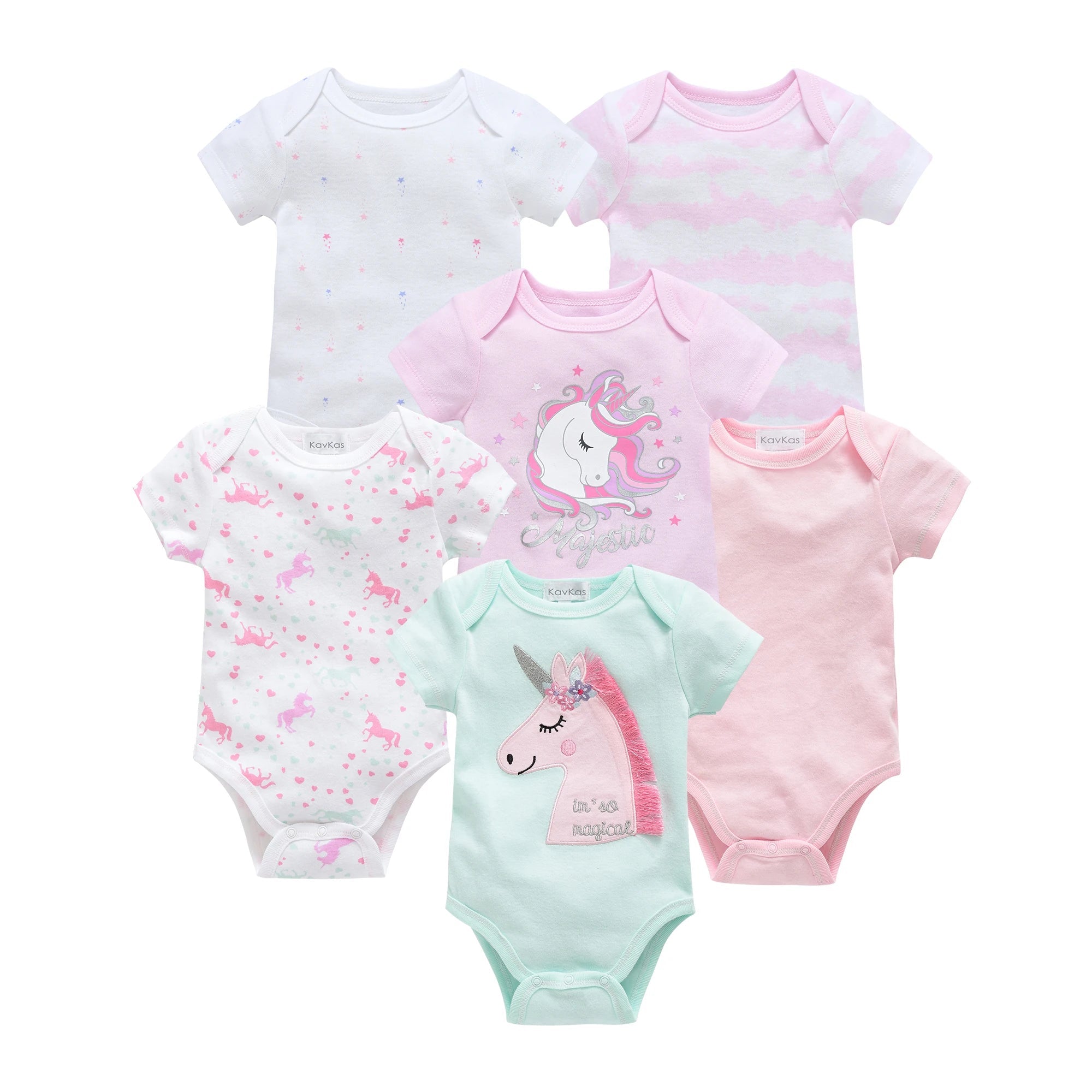 3/6 pcs a lot Baby Girls Clothes pour nouveaux Cotton Short Sleeve Girl Bodysuit 0 - 12 Months Newborn Boys Clothing Toddler - Baby Store