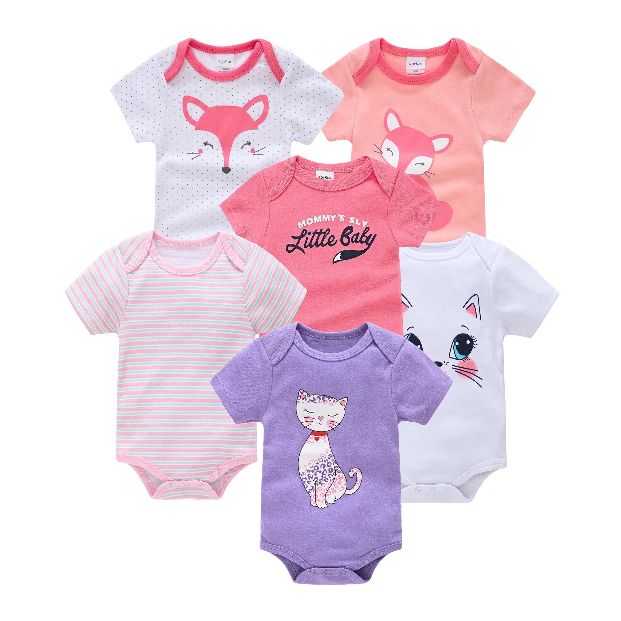 3/6 pcs a lot Baby Girls Clothes pour nouveaux Cotton Short Sleeve Girl Bodysuit 0 - 12 Months Newborn Boys Clothing Toddler - Baby Store