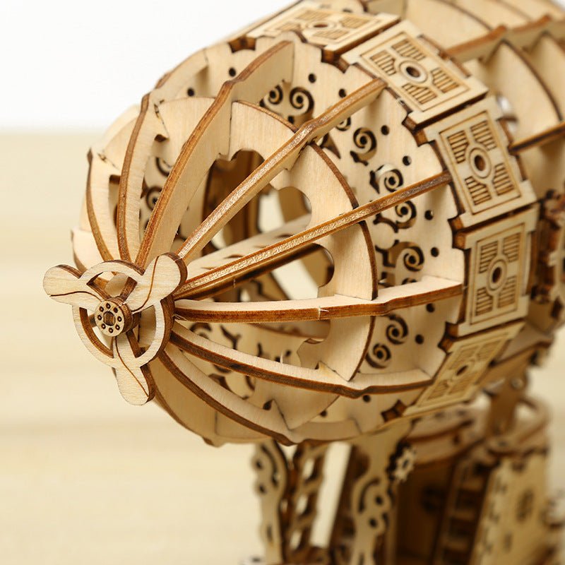 3D creative three-dimensional puzzle manual DIY wooden airship assembly tabletop decoration model children's small toy gifts