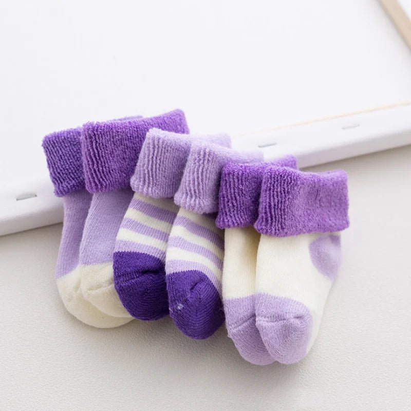 3Pair/lot new casual autumn and winter baby socks cotton 0-1years old children's baby socks