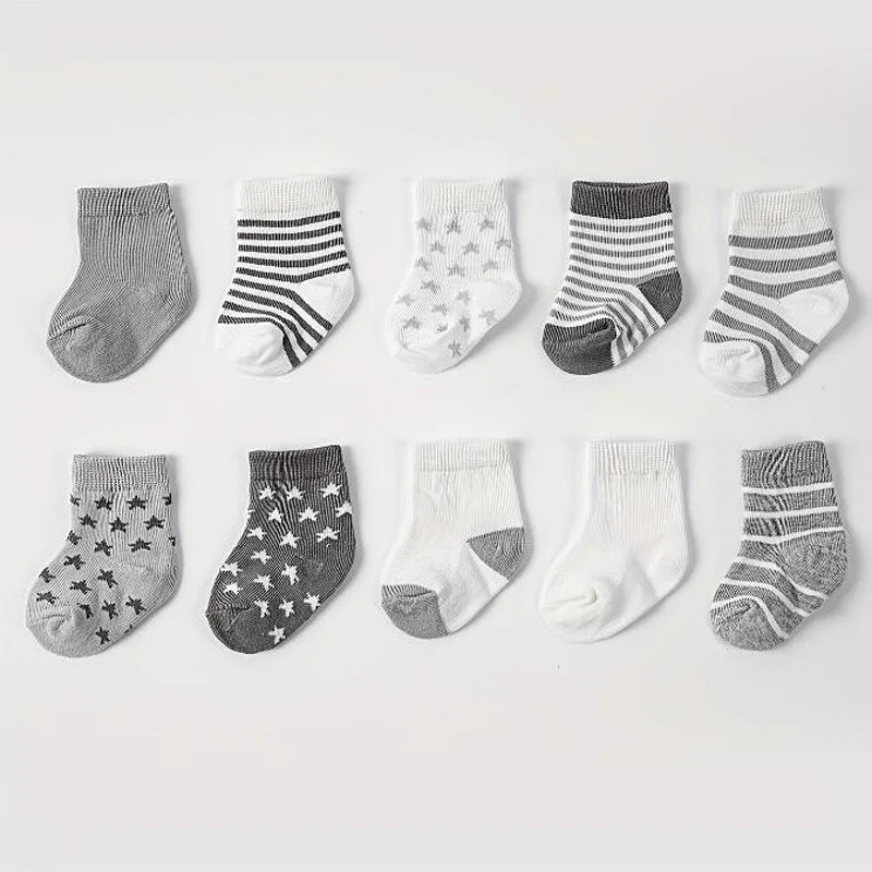 5 pairs/lot New spring and autumn star striped baby socks - Baby Store