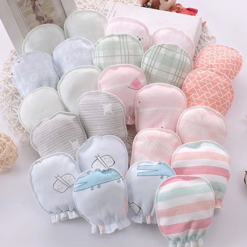 5 pairs/lot Newborn Baby Mittens Cotton Cartoon Soft Boys Girls Resuable Gloves 0 - 3M Baby Girl Boy Head Mittens - Baby Store