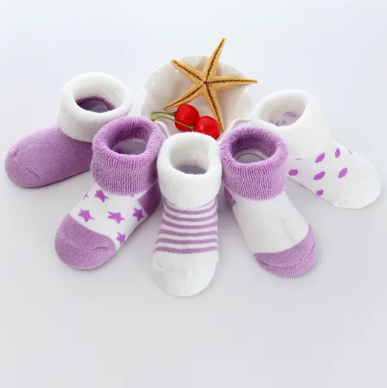 5 Pairs/lot Warm Socks For Infants Girls Boys Thick Sock For Toddler 0 to 24M Newborn Baby's Terry Socks Winter - Baby Store