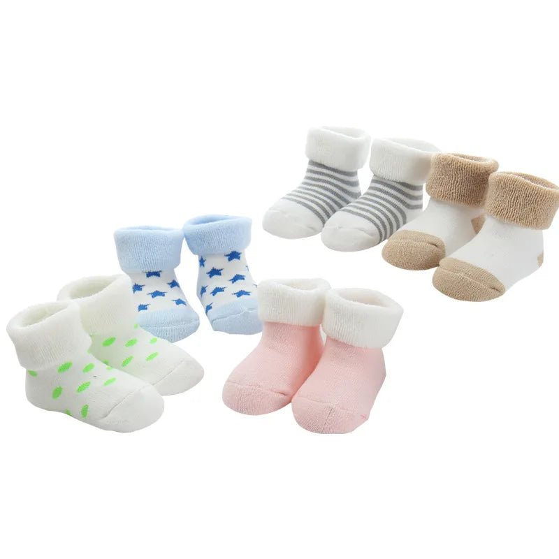 5 Pairs/lot Warm Socks For Infants Girls Boys Thick Sock For Toddler 0 to 24M Newborn Baby's Terry Socks Winter