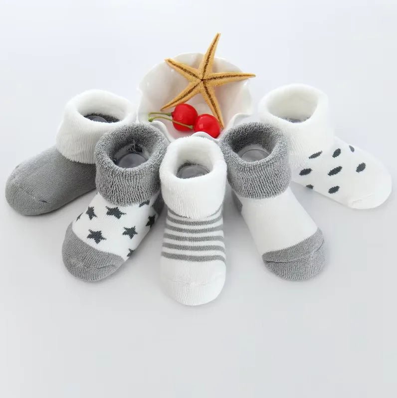 5 Pairs/lot Warm Socks For Infants Girls Boys Thick Sock For Toddler 0 to 24M Newborn Baby's Terry Socks Winter