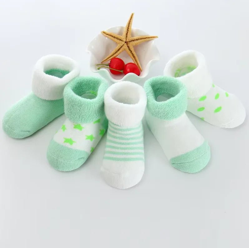 5 Pairs/lot Warm Socks For Infants Girls Boys Thick Sock For Toddler 0 to 24M Newborn Baby's Terry Socks Winter