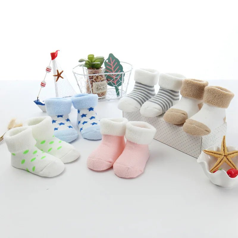 5 Pairs/lot Warm Socks For Infants Girls Boys Thick Sock For Toddler 0 to 24M Newborn Baby's Terry Socks Winter