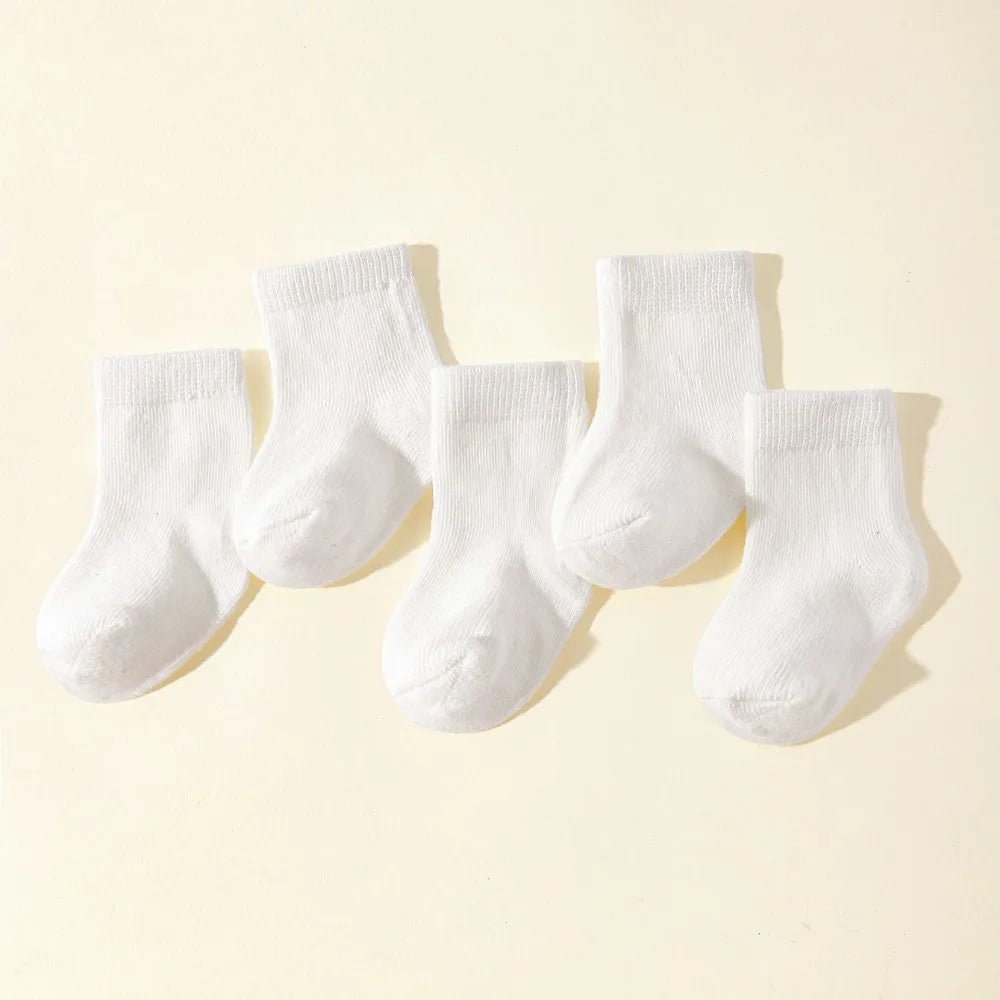 5Pair/lot Newborn Baby Children Cotton Socks Fashion White for 0-2 Years Kids Spring Autumn Baby Boys and Girls Boat Socks