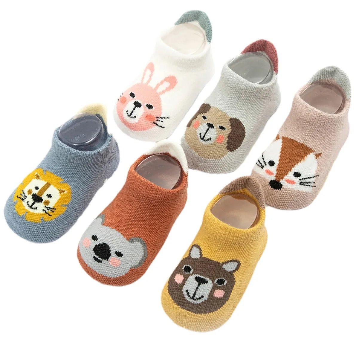 6 Pairs/Lot Cotton Baby Anti - slip Boat Socks For Boys Girls Low Cut Floor Kids Toddler Sock With Rubber Grips For 0 - 5Years - Baby Store