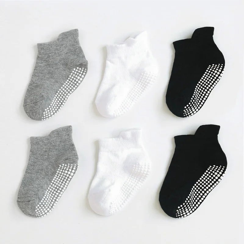 6Pairs Baby's Non - slip Floor Socks For Toddler Kids Boys Indoor Activities Learn To Walk Ankle Socks - Baby Store