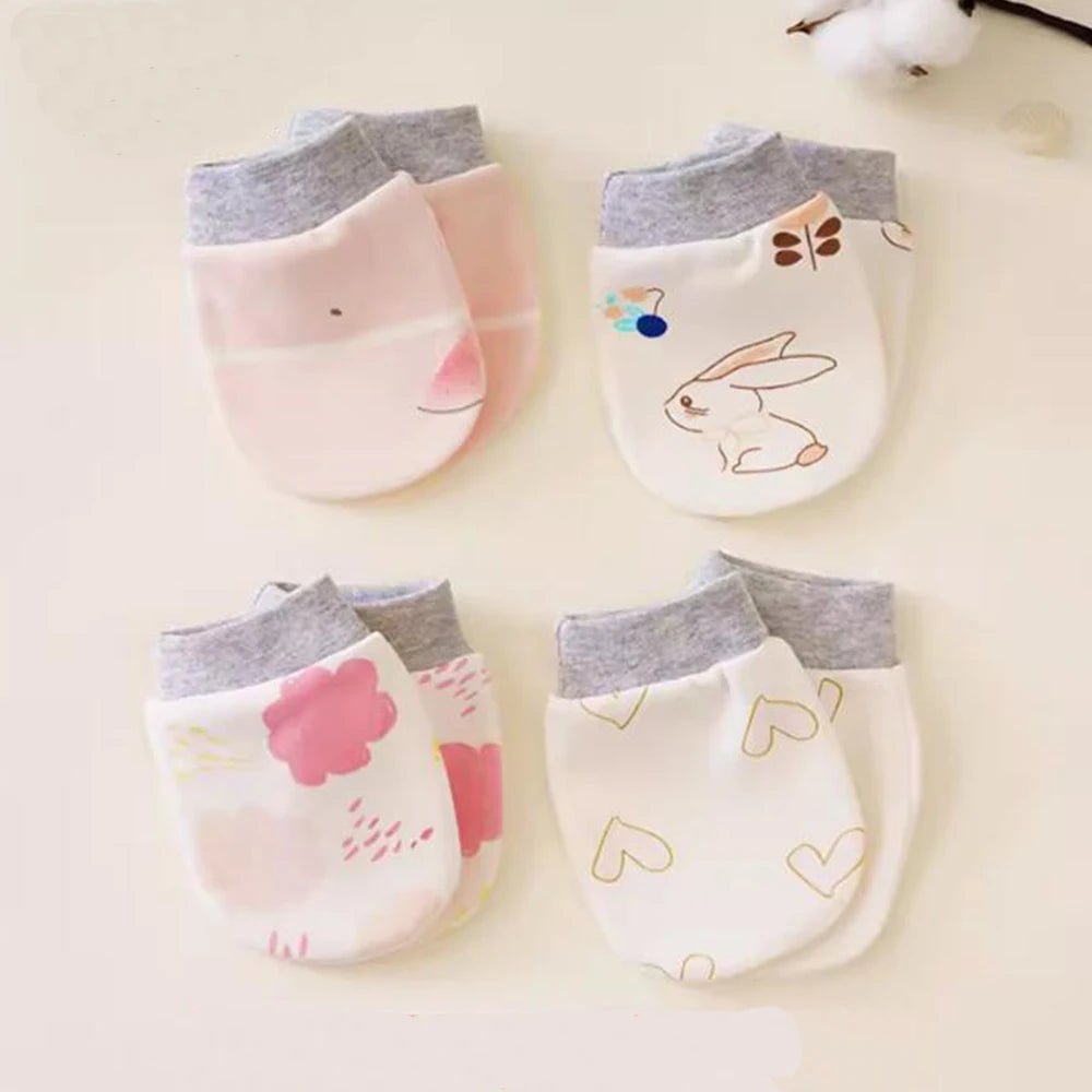 Baby Anti Scratch Gloves Cotton 0-3 Months Face Protection Mittens Unisex Boy Girl Newborn Accessories