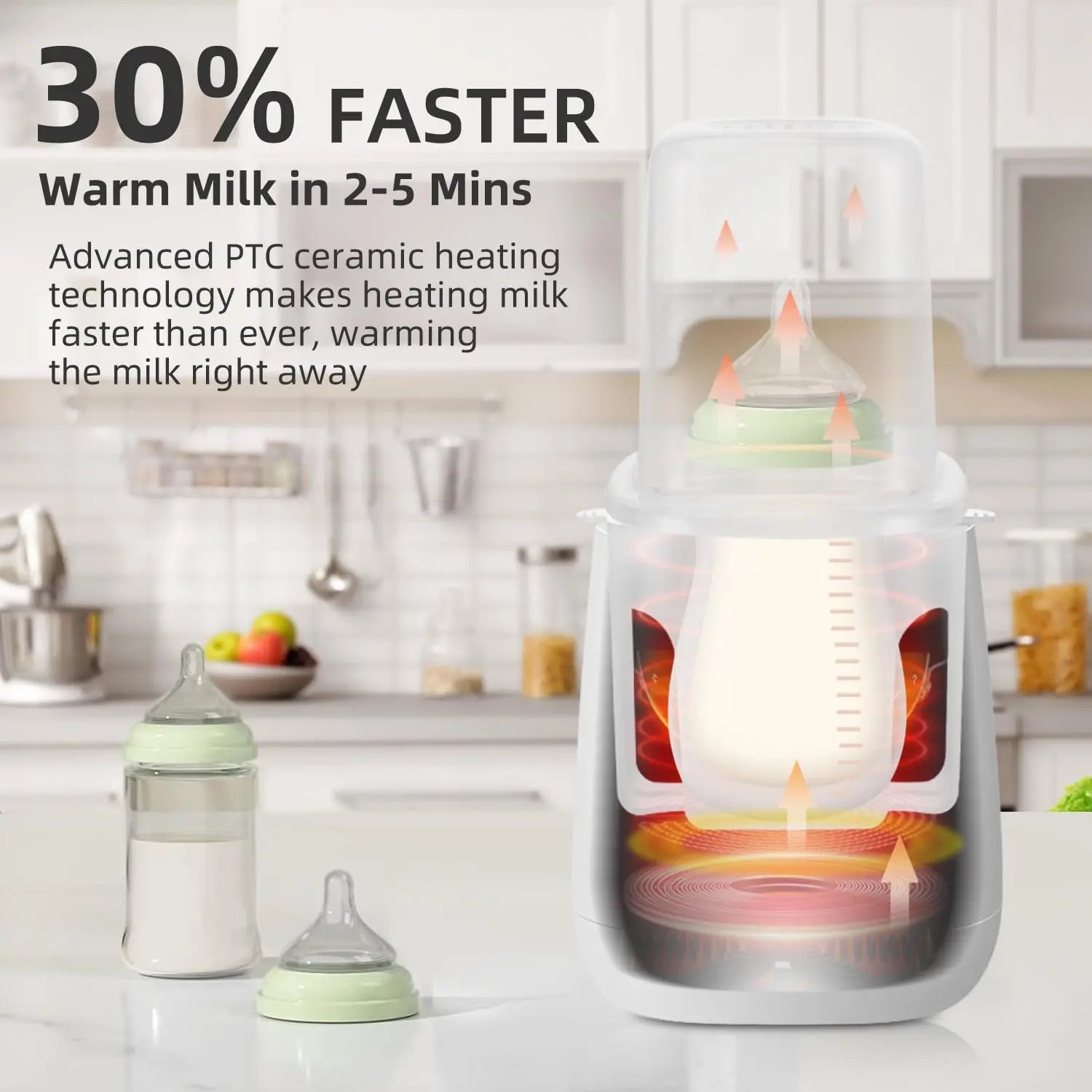 Baby Bottle Warmer & Sterilizer 24 hour 6-in-1Multifuntion Breast Milk Warmer Accurate Temperature Control Baby Bottle Heater
