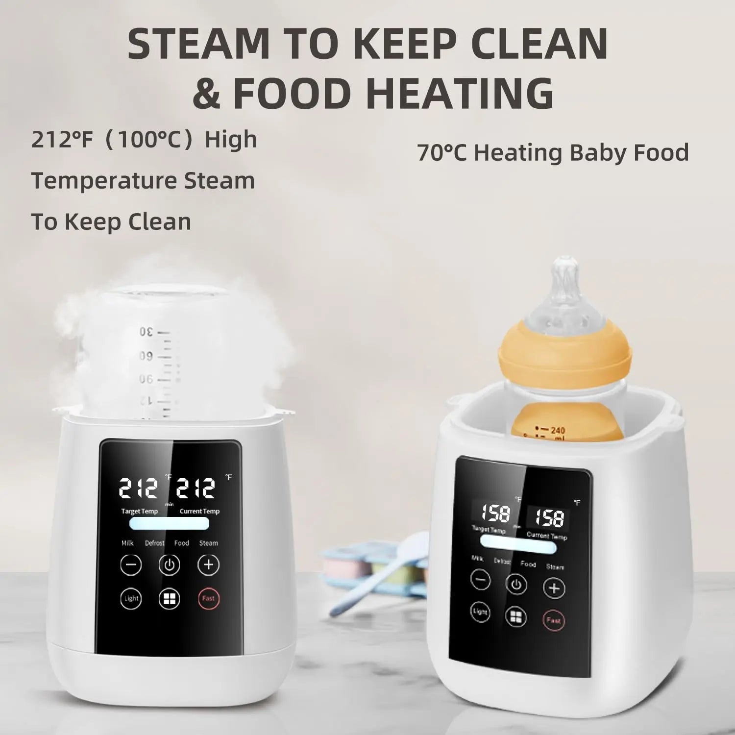 Baby Bottle Warmer & Sterilizer 24 hour 6-in-1Multifuntion Breast Milk Warmer Accurate Temperature Control Baby Bottle Heater