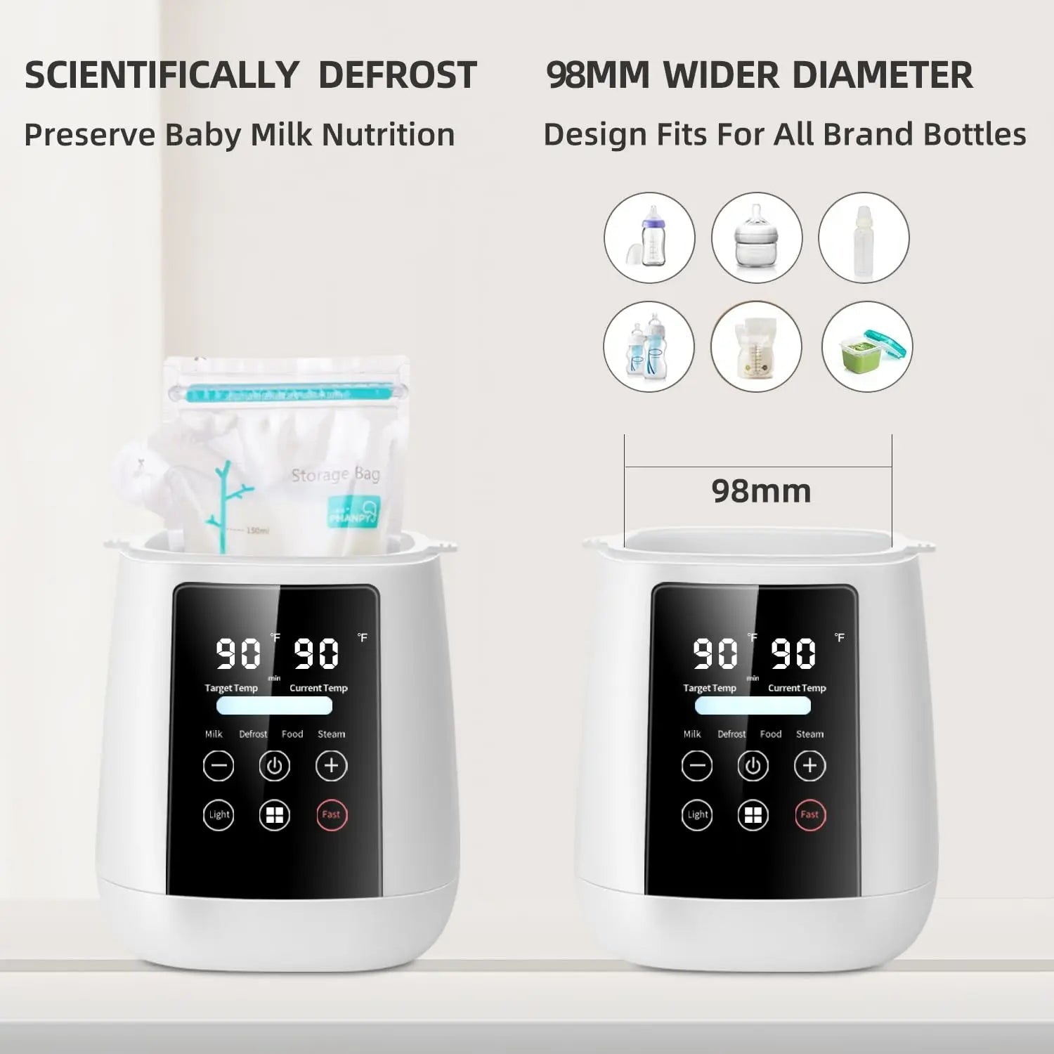 Baby Bottle Warmer & Sterilizer 24 hour 6-in-1Multifuntion Breast Milk Warmer Accurate Temperature Control Baby Bottle Heater