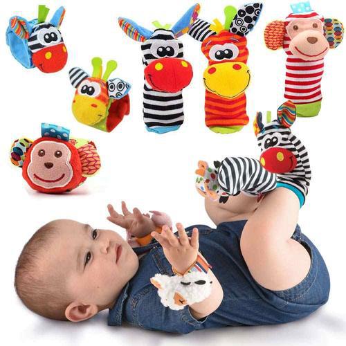 Baby cartoon animal wrist bell shaking socks, new children's wrist strap socks cover - Baby Store