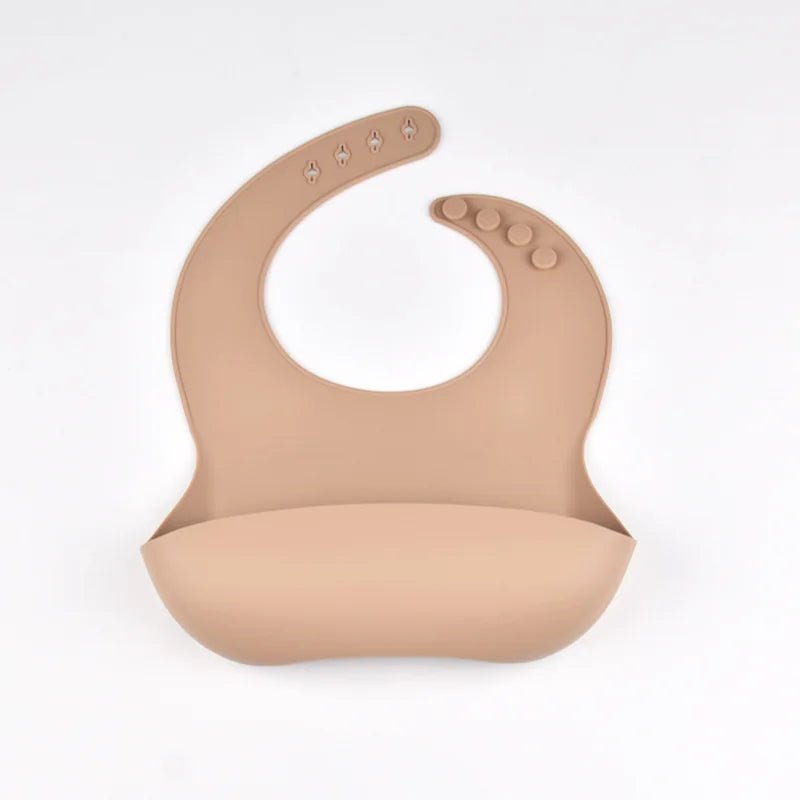 Baby Silicone Bib Waterproof Soft Solid Color 4-speed Adjustable Bibs Newborn Lunch Feeding Saliva Pocke Kids Eating Accessories