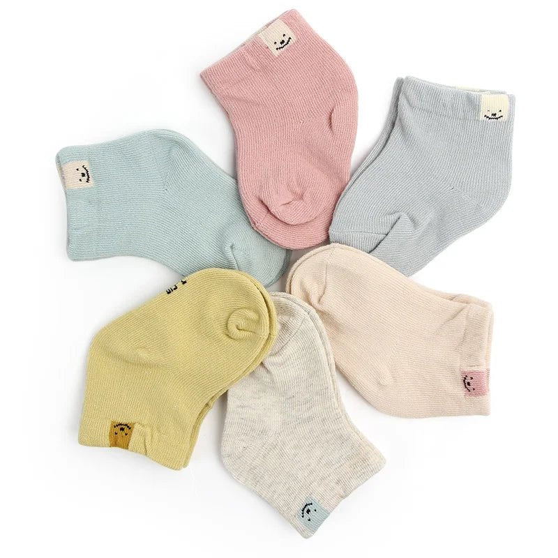 Baby Socks Multiple Choices Set for 6 Pairs Knit Soft Cotton 9cm for 0 - 6 Months Spring and Autumn Cute Toddler Newborn Baby Sock - Baby Store