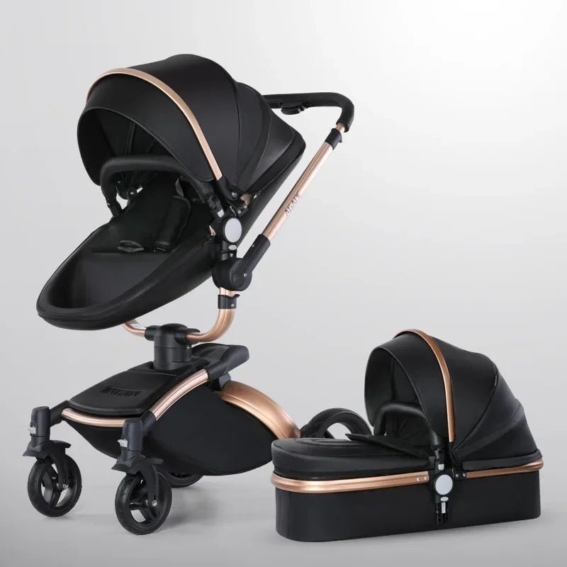 Baby Stroller 3 in 1 Luxury Pram For Newborn Carriage PU leather High Landscape trolley car 360 rotating baby Pushchair shell