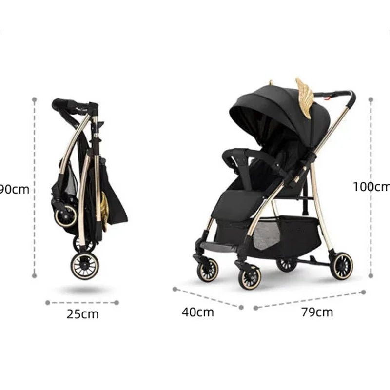 Baby Stroller Two-Way Can Sit and Lie Lightly Folded High View Children's Portable Four-Wheel Shock Absorbing Umbrella Car