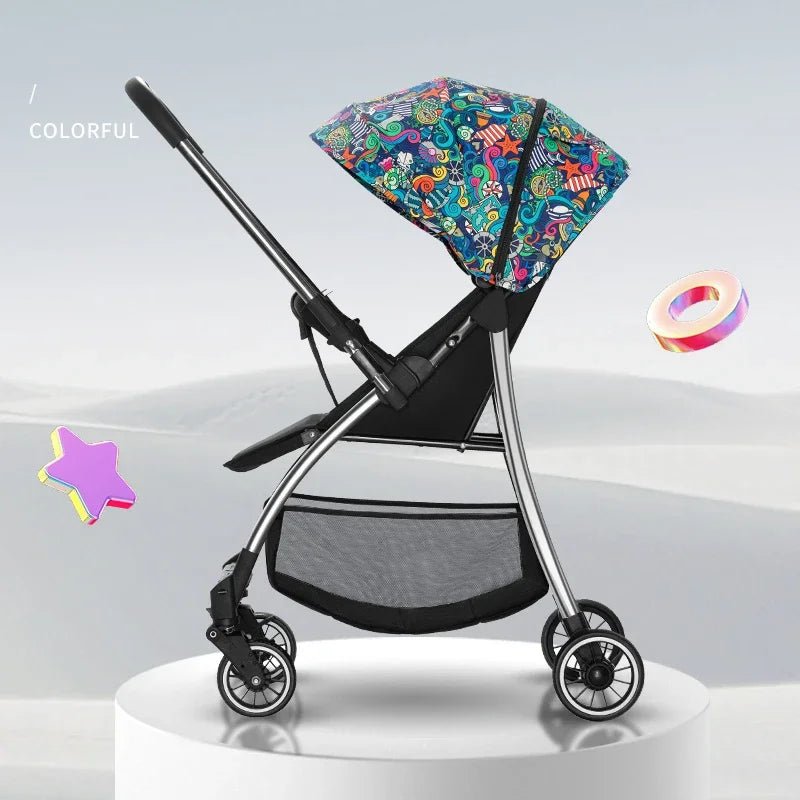 Baby Stroller Two - Way Can Sit and Lie Lightly Folded High View Children's Portable Four - Wheel Shock Absorbing Umbrella Car - Baby Store