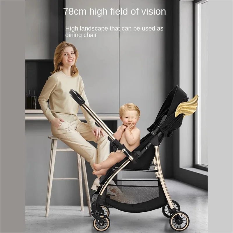 Baby Stroller Two-Way Can Sit and Lie Lightly Folded High View Children's Portable Four-Wheel Shock Absorbing Umbrella Car