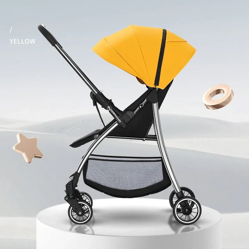 Baby Stroller Two-Way Can Sit and Lie Lightly Folded High View Children's Portable Four-Wheel Shock Absorbing Umbrella Car