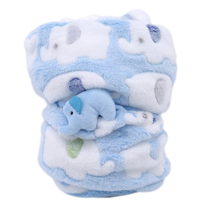 Cartoon Baby Blanket Cute Elephant Baby Products Newborn Elephant Air Conditioning Quilt Coral Velvet Pillow Quilt Dual - Use - Baby Store