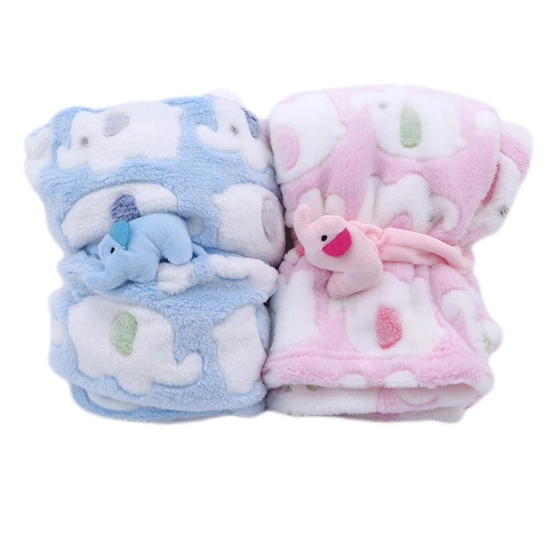 Cartoon Baby Blanket Cute Elephant Baby Products Newborn Elephant Air Conditioning Quilt Coral Velvet Pillow Quilt Dual - Use - Baby Store