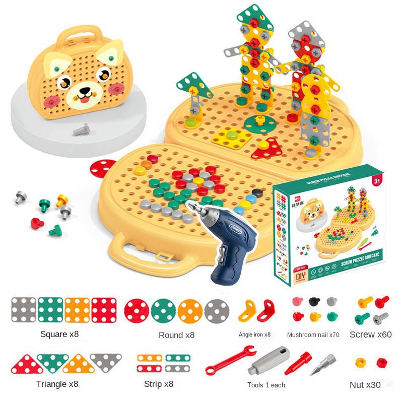 Children's simulation repair tool, baby hands on screws, disassembly and assembly toolbox, puzzle toy - Baby Store