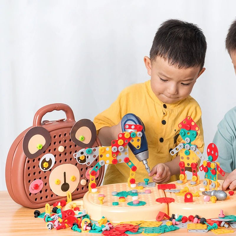 Children's simulation repair tool, baby hands on screws, disassembly and assembly toolbox, puzzle toy