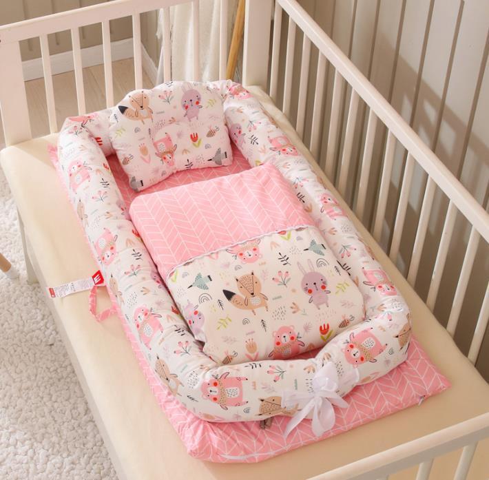Crib Anti - pressure Newborn Foldable Portable Crib Middle Bed Baby Infant Mattress Bionic Travel Bed - Baby Store