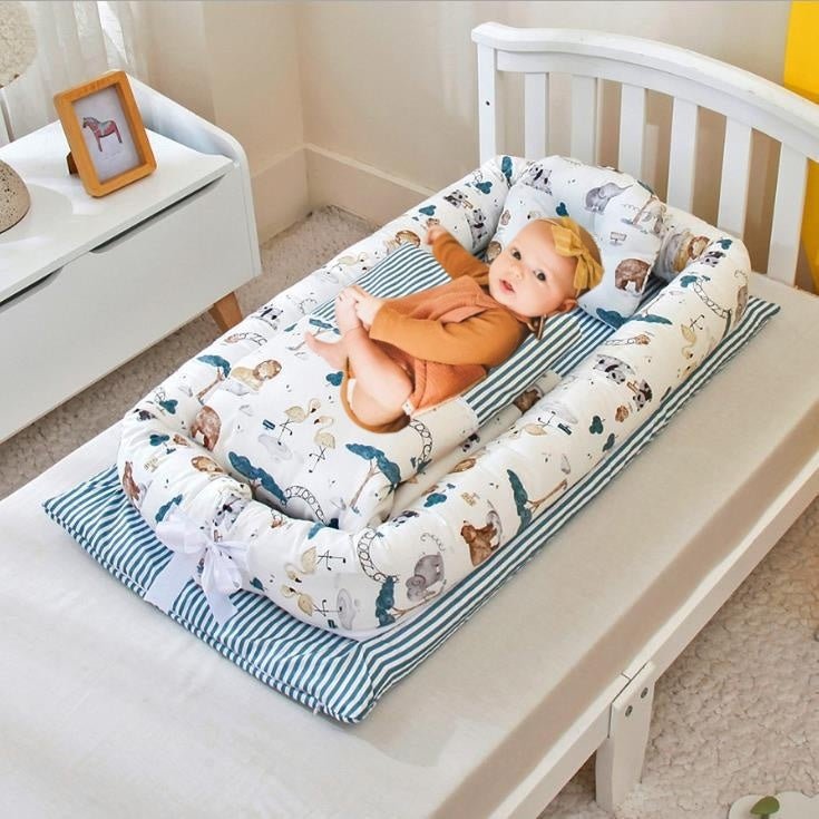 Crib Anti - pressure Newborn Foldable Portable Crib Middle Bed Baby Infant Mattress Bionic Travel Bed - Baby Store