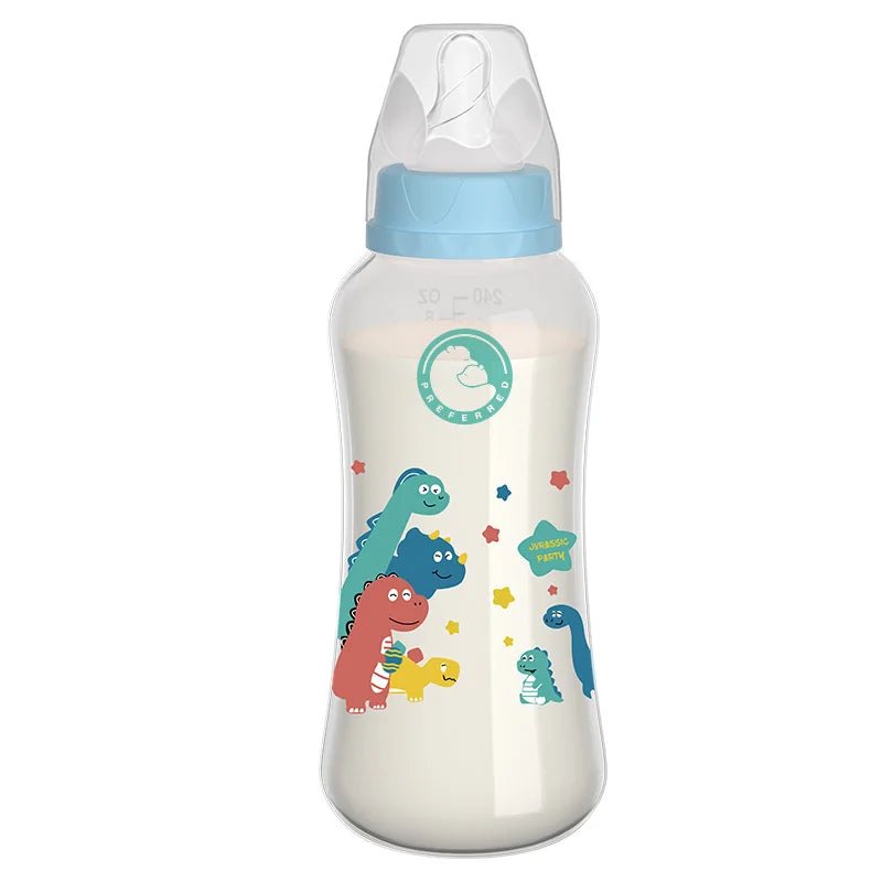 Dr.isla 150/240ML Baby PP Bottle Wide Mouth Newborn Baby Bottle with Handle Baby Milk Bottle Newborn Pattern Baby Cup BPA Free