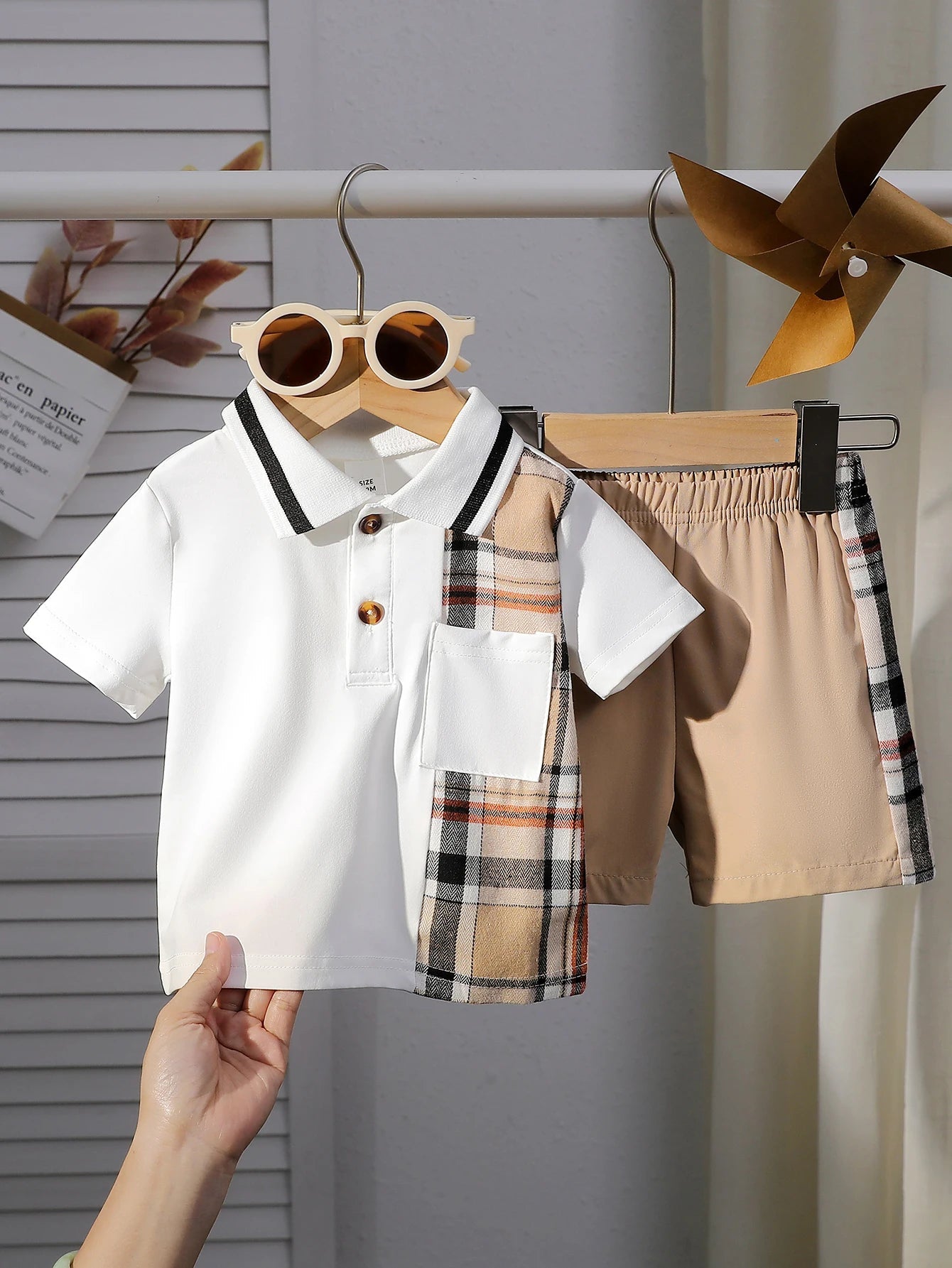 Infant Summer New Style Baby Boy’s Color - Block T-shirt and Shorts Fashion Leisure 2 - Piece Set - Baby Store