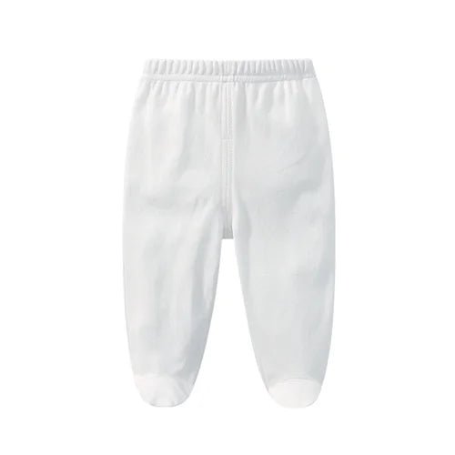 Lawadka 0-12M Cotton Newborn Baby Boy Girl Pants Solid Wrap Foot Long Trousers Casual Baby Leggings For Girls Boys Spring Autumn