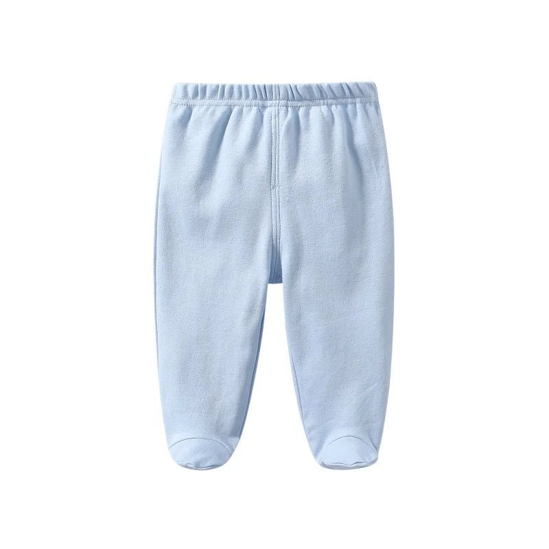 Lawadka 0-12M Cotton Newborn Baby Boy Girl Pants Solid Wrap Foot Long Trousers Casual Baby Leggings For Girls Boys Spring Autumn
