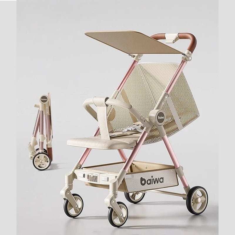 Lightweight Carry - on Stroller One - handed Foldable with Music Light Canopy for Babies Travel Awning Sitting and Lying Stroller - Baby Store