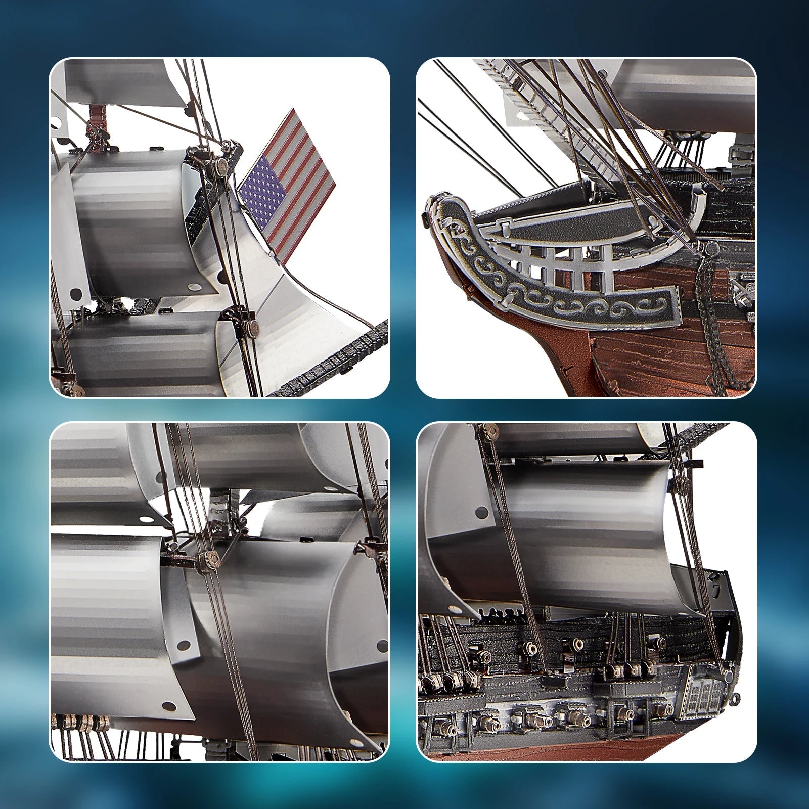 Piececool 3D Metal Puzzles Sailing Frigate Boat Model Building Kits Assembly DIY Kit for Adult Brain Teaser - Baby Store
