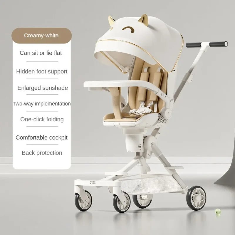 Portable baby travel Stroller Children's Lightweight Foldable baby stroller High Landscape Baby Carriage 360° Rotatable Seat - Baby Store