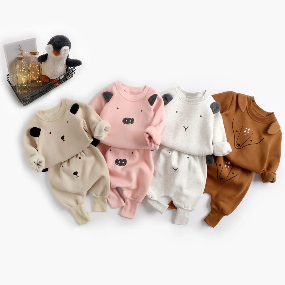 Sanlutoz Warm Winter Baby Clothing Sets Cotton Long Sleeve Tops + Long Pants 2pcs Fashion Cute Animal