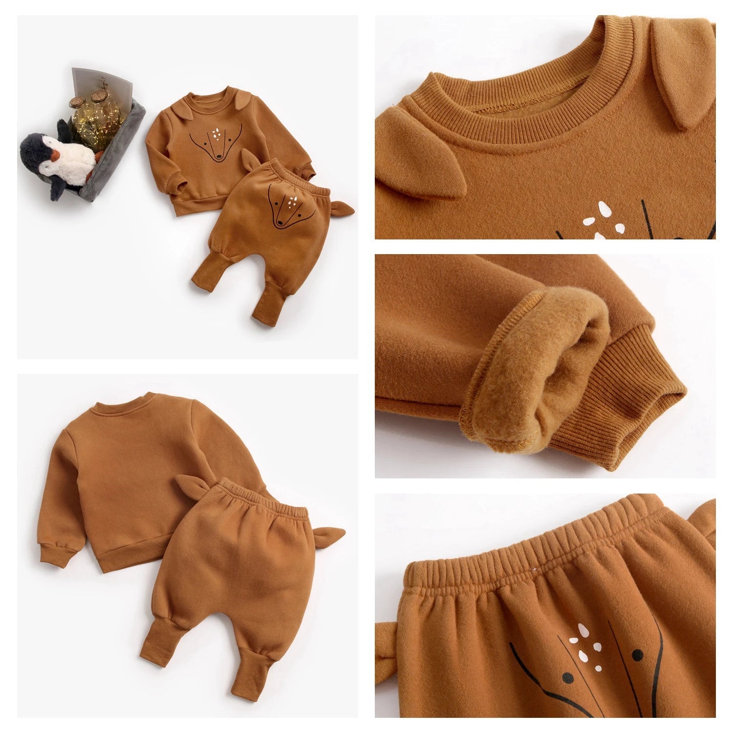 Sanlutoz Warm Winter Baby Clothing Sets Cotton Long Sleeve Tops + Long Pants 2pcs Fashion Cute Animal