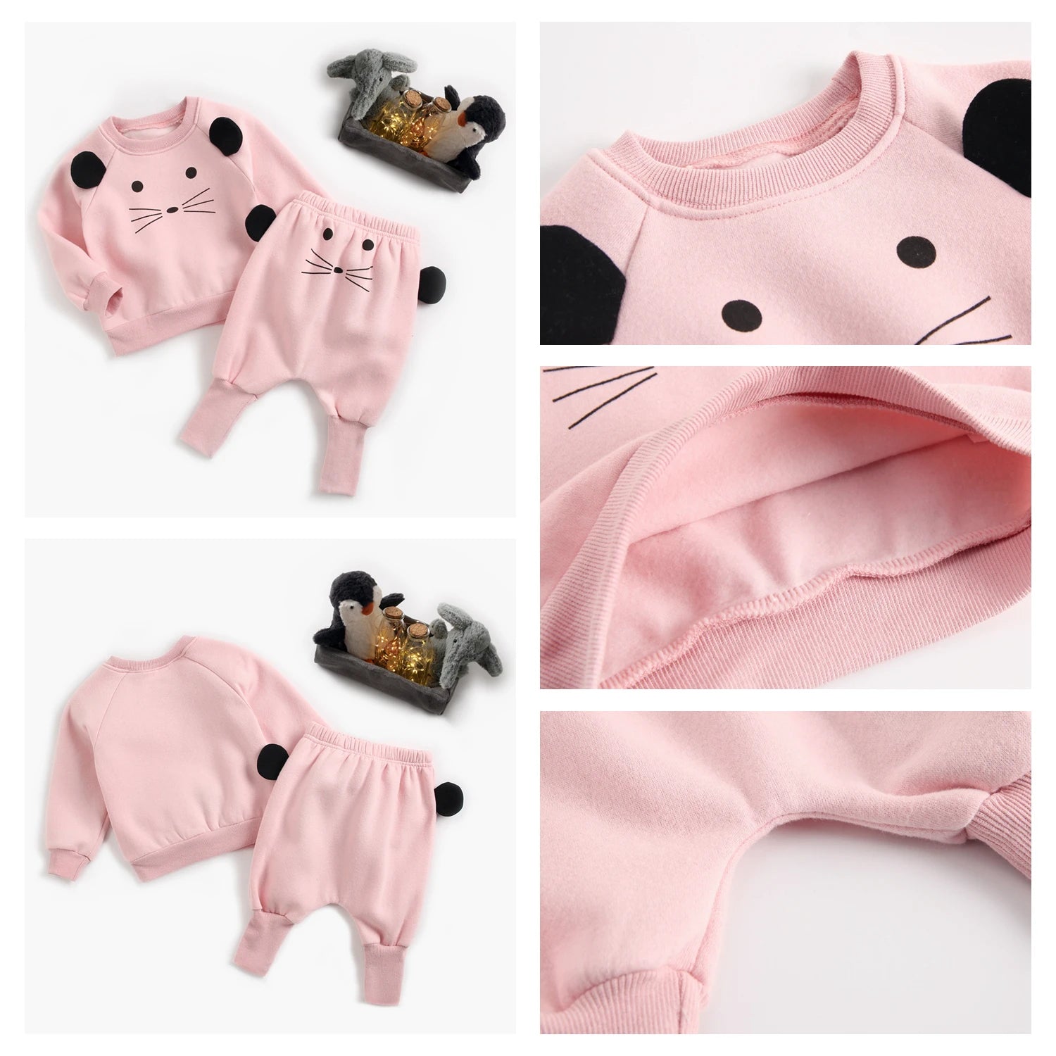 Sanlutoz Warm Winter Baby Clothing Sets Cotton Long Sleeve Tops + Long Pants 2pcs Fashion Cute Animal